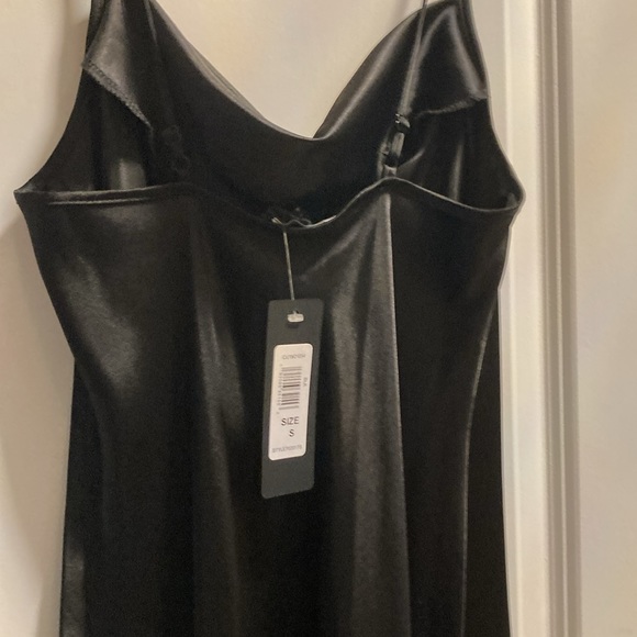 Bebe SATIN COWL NECK SLIP MIDI BLACK DRESS / Size Small / NWT - Picture 5 of 9